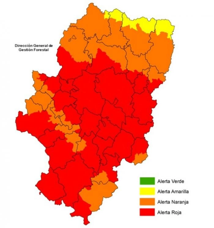 Imagen del artículo Nivel de Alerta Rojo por peligro de incendios forestales en gran parte de Aragón