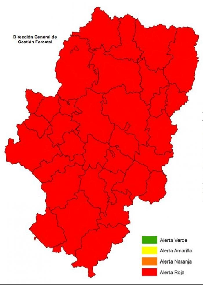 Imagen del artículo Todos los municipios de Aragón, en alerta roja de peligro de incendios forestales