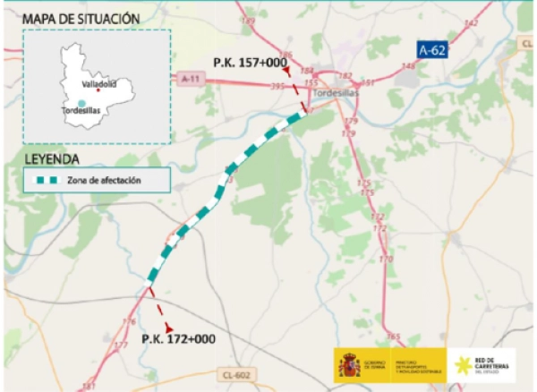 Image 0 of article Transportes finaliza la rehabilitación del firme de 15 km de la A-62 en la provincia de Valladolid, tras invertir 5,5 millones de euros