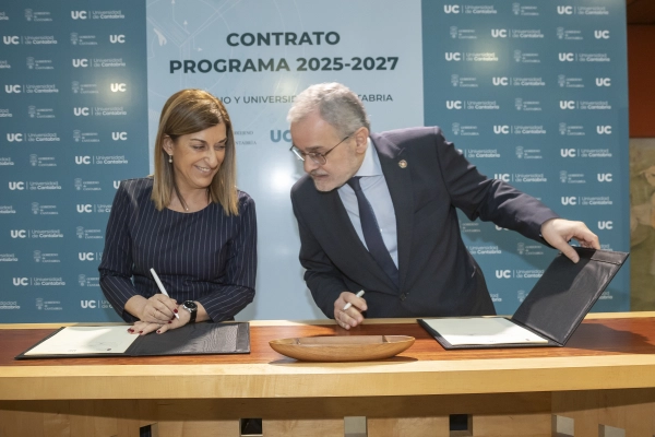 Imagen del artículo Buruaga y Pazos firman el primer contrato programa plurianual de la historia de la UC, dotado con más de 300 millones de euros hasta 2027