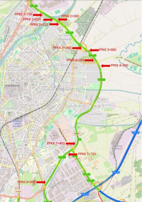 Image 2 of article Afectaciones al tráfico en la VA-20 por las obras de adecuación al paso de peatones y bicis, en Valladolid