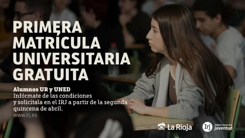 Imagen del artículo El Gobierno de La Rioja abrirá en abril el plazo para solicitar la gratuidad de la matrícula del primer curso en la UR y la UNED