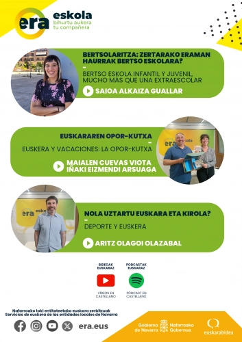 Imagen del artículo Euskarabidea y las entidades locales presentan la cuarta edición de la escuela de madres y padres 'ERA Eskola' 

La nueva edición de 'Era Eskola' ofrece sesiones grabadas con personas expertas, tanto en euskera como en castellano, que tratan de temas de interés para las familias que escolarizan a sus hijas e hijos en euskera   	 		 		20/02/2025 		    		 			 			 				 						 							camera_alt