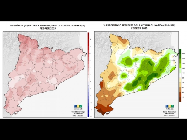 Imagen del artículo Febrer pluviomètricament normal o plujós al centre i est