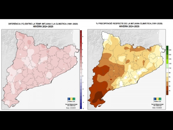 Imagen del artículo L'hivern ha estat càlid i sec a Catalunya, molt sec al terç sud