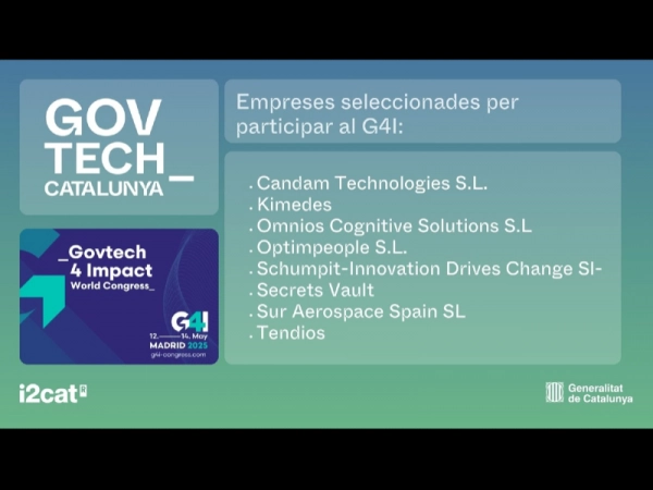 Imagen del artículo Vuit start-ups catalanes acompanyaran la Generalitat al congrés GovTech4Impact en el marc del programa GovTech Catalunya