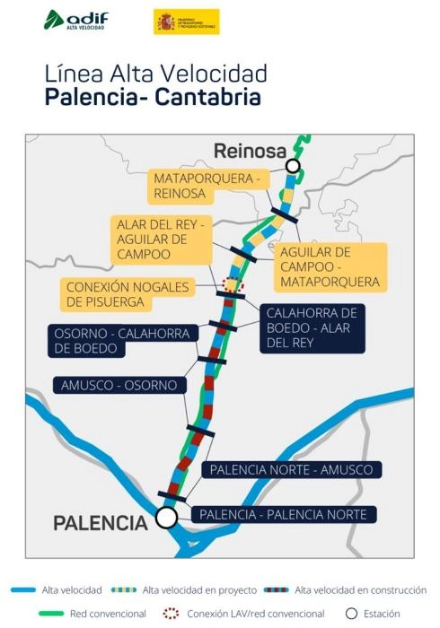 Imagen del artículo Transportes licita por 2 millones de euros dos proyectos para electrificar y montar la vía de la línea de alta velocidad Palencia-Cantabria