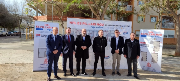 Imagen del artículo El conseller Mateo y el alcalde de Palma visitan las promociones de 88 viviendas de precio limitado en construcción en Es Pil·larí, activadas a través de la Ley de emergencia