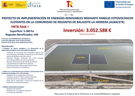 Image 4 of article El Ministerio de Agricultura, Pesca y Alimentación entrega a la Comunidad de Regantes de Balazote-La Herrera (Albacete) una planta solar fotovoltaica flotante