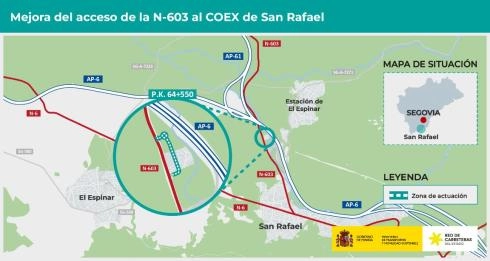 Imagen del artículo Transportes aprueba el proyecto de trazado para mejorar el acceso de la N-603 al centro de conservación de San Rafael