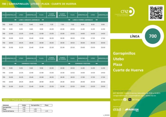 Image 4 of article Una nueva línea del CTAZ comunicará desde mañana Garrapinillos, Casetas Utebo y Cuarte con PLAZA