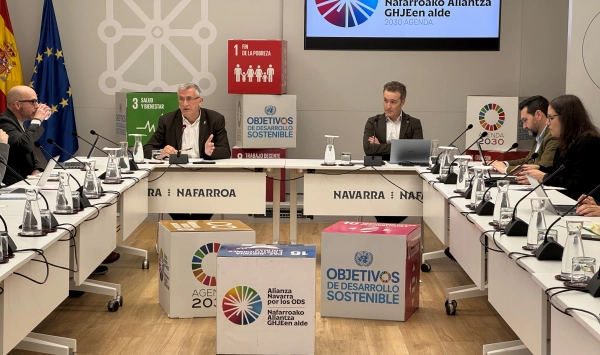 Imagen del artículo Navarra activa un programa integral de impulso de la Agenda 2030 con alianzas estratégicas, acciones culturales, de participación y comunicación  

El vicepresidente Taberna expresa el firme compromiso con la Agenda 2030 ante un contexto mundial de incertidumbre   	 		 		31/03/2025 		    		 			 			 				 						 							camera_alt