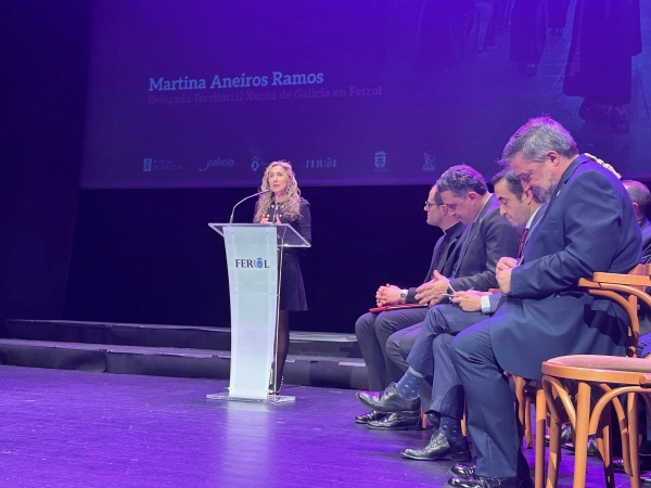Image 1 of article Martina Aneiros destaca a Semana Santa de Ferrol como motor de dinamización turística e económica da cidade durante a lectura do pregón no Teatro Jofre