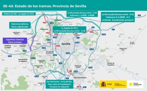 Imagen del artículo Transportes licita por 101,3 millones de euros las obras del nuevo tramo de la autovía SE-40 entre Espartinas y Valencina