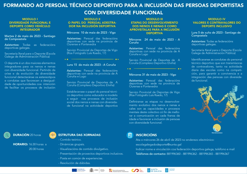 Imagen del artículo La Escola Galega do Deporte organiza las jornadas sobre inclusión dirigidas a la formación de personal técnico deportivo