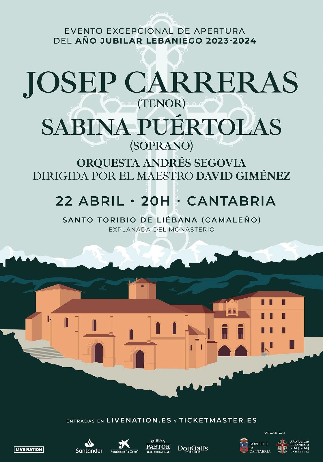 Imagen del artículo Josep Carreras y Sabina Puértolas ofrecerán en abril el concierto especial del Año Jubilar Lebaniego
