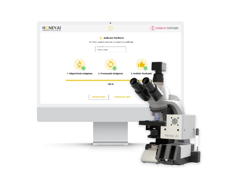 Imagen del artículo L'empresa catalana Sonicat Systems desenvolupa un microscopi digital amb intel·ligència artificial que analitza la mel