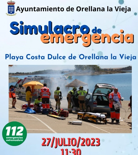 Imagen del artículo Unos 70 efectivos de emergencias participan este jueves en un simulacro de accidentes acuático y de tráfico en la playa de Orellana la Vieja