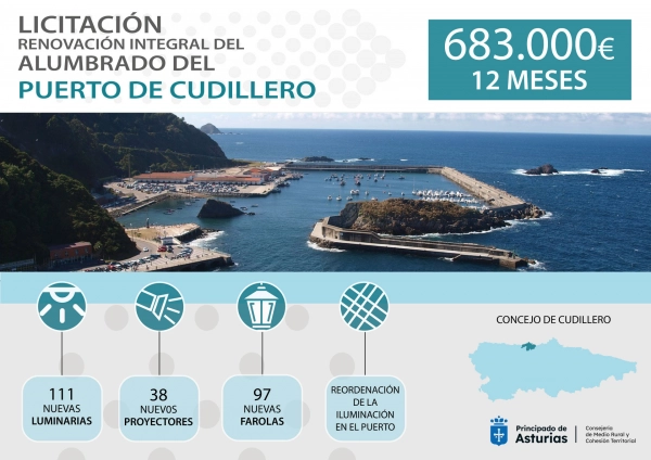 Imagen del artículo El Gobierno de Asturias saca a licitación por casi 700.000 euros la renovación integral del alumbrado del puerto de Cudillero