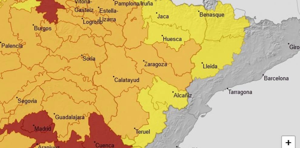 Imagen del artículo Avisos de nivel naranja y amarillo por temperaturas máximas para mañana en varias zonas de Aragón