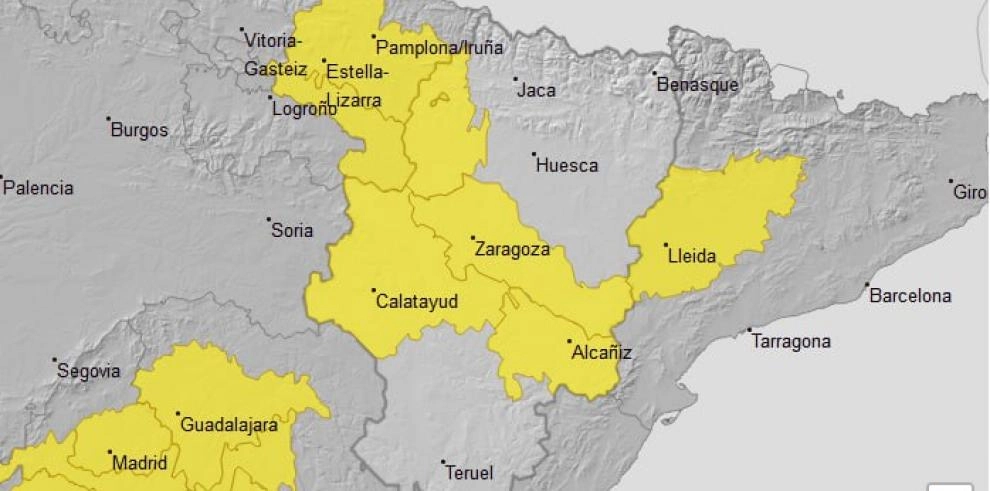 Imagen del artículo Aviso amarillo para mañana por tormentas en varias zonas de Zaragoza y el Bajo Aragón