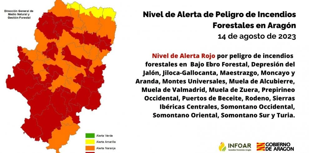 Imagen del artículo Nivel de Alerta Rojo por peligro de incendios forestales en varias zonas de Aragón