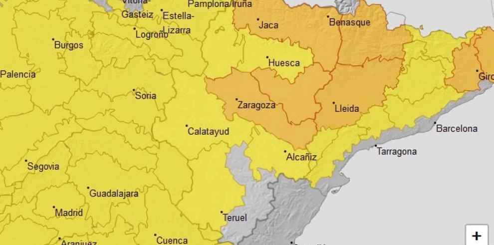 Imagen del artículo Avisos naranja y amarillo por temperaturas máximas en Aragón para este domingo