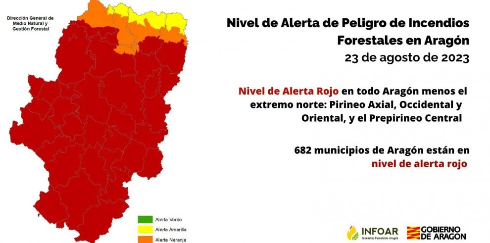Imagen del artículo Nivel de Alerta Rojo por peligro de incendios forestales en todo Aragón excepto los Pirineos y el Prepirineo central