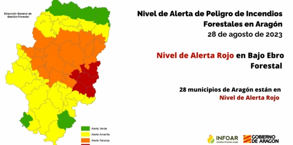 Imagen del artículo Nivel de Alerta Rojo por peligro de incendios forestales en Bajo Ebro Forestal