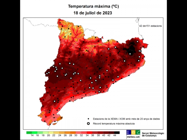 Imagen del artículo Balanç del pic de calor que ha deixat més de 45 °C a punts de l'Empordà