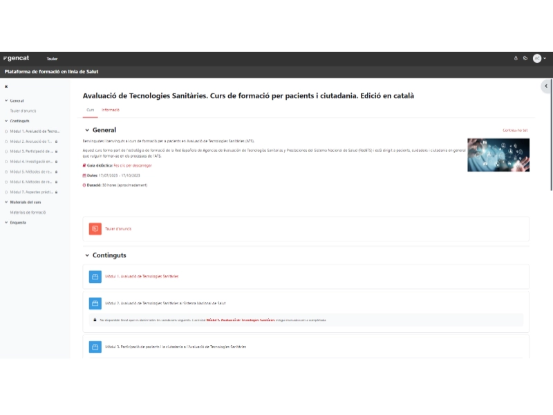 Imagen del artículo Comença una formació pilot per a pacients i ciutadania per avaluar les tecnologies sanitàries i millorar el sistema de salut