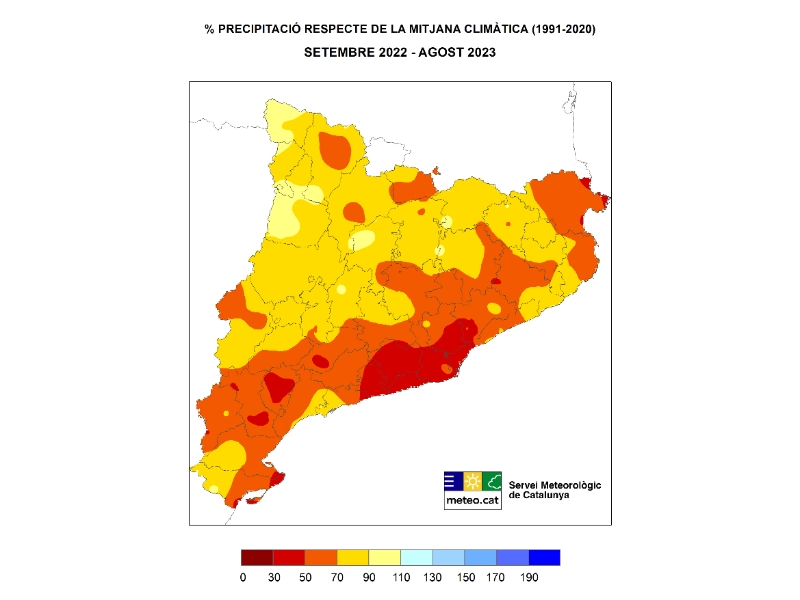 Imagen del artículo Any pluviomètric 2022-2023 sec, rècord en algunes àrees litorals i prelitorals