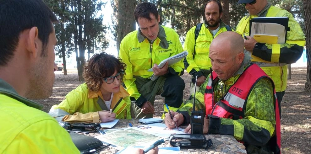 Imagen del artículo INFOAR desarrolla en Huesca un simulacro de incendio forestal para entrenar la coordinación de mando