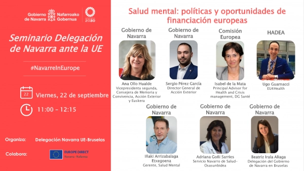 Imagen del artículo La Delegación de Navarra ante la Unión Europea organiza un seminario virtual sobre salud mental