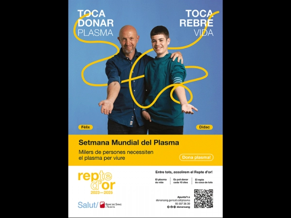 Imagen del artículo Salut, mitjançant el Banc de Sang i Teixits, impulsa una campanya per triplicar en dos anys les donacions de plasma a Catalunya