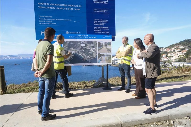 Imagen del artículo La delegada de la Xunta de Vigo supervisa la última fase de las obras de la nueva senda de la carretera PO-551 en Moaña