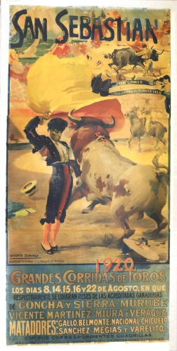 Imagen del artículo El IVCR+i restaura dos carteles taurinos de 1914 y 1920 que son obra de Roberto Domingo, considerado uno de los grandes pintores en este arte