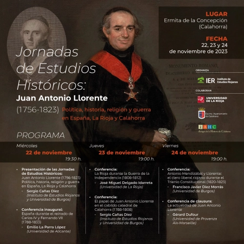 Imagen del artículo El IER organiza unas jornadas para descubrir la figura del polifacético Juan Antonio Llorente, cuya vida y obra tuvo influencia internacional en el siglo XIX