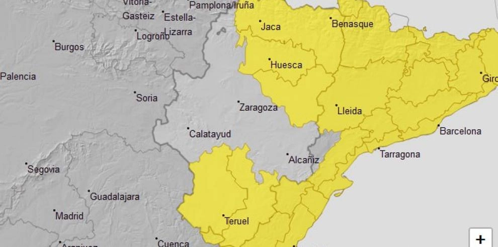 Imagen del artículo Aviso amarillo por lluvias y tormentas en provincia de Huesca, Albarracín y Jiloca y Gúdar y Maestrazgo