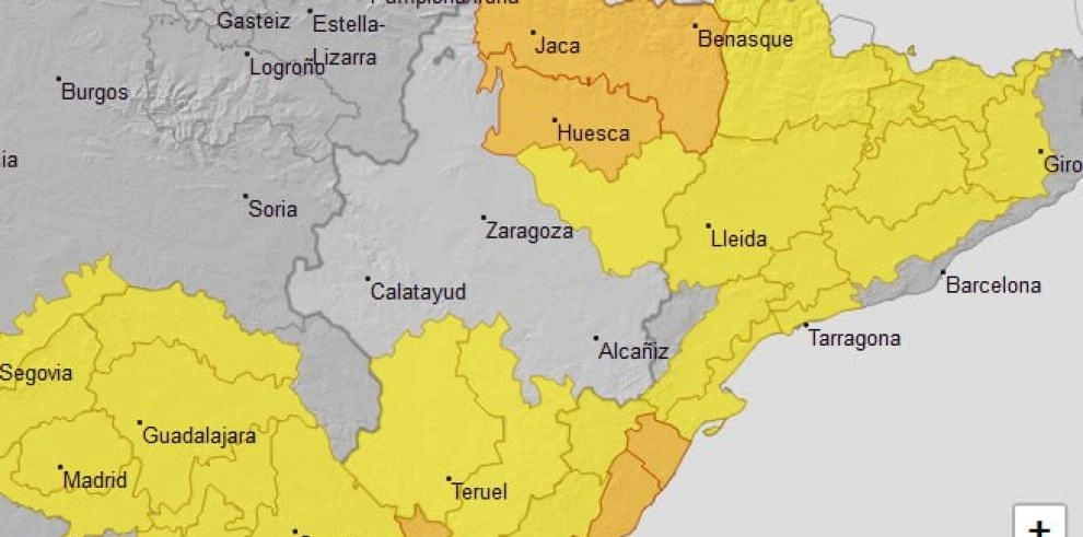 Imagen del artículo Aviso naranja por lluvias en Huesca centro y Pirineo oscense para hoy