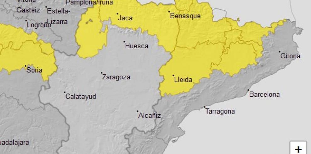 Imagen del artículo Aviso amarillo por lluvias y tormentas en Pirineo oscense y Cinco Villas