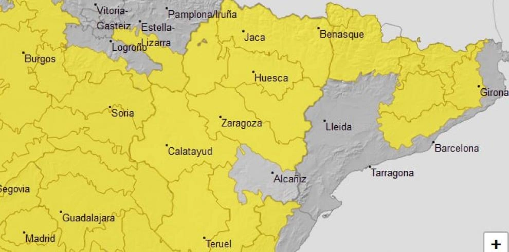 Imagen del artículo Aviso amarillo por lluvias y tormentas para mañana en casi todo Aragón
