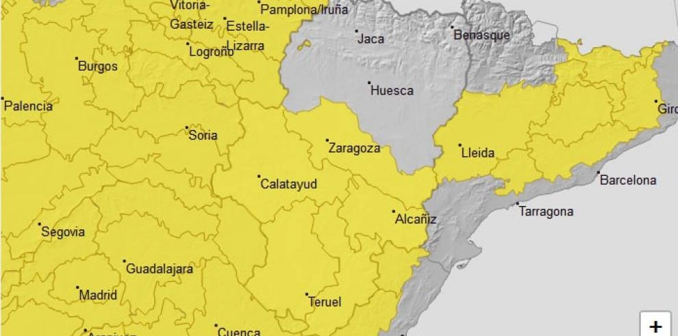 Imagen del artículo Ampliado el aviso amarillo por lluvias y tormentas en la provincia de Teruel, Ibérica zaragozana y Ribera del Ebro