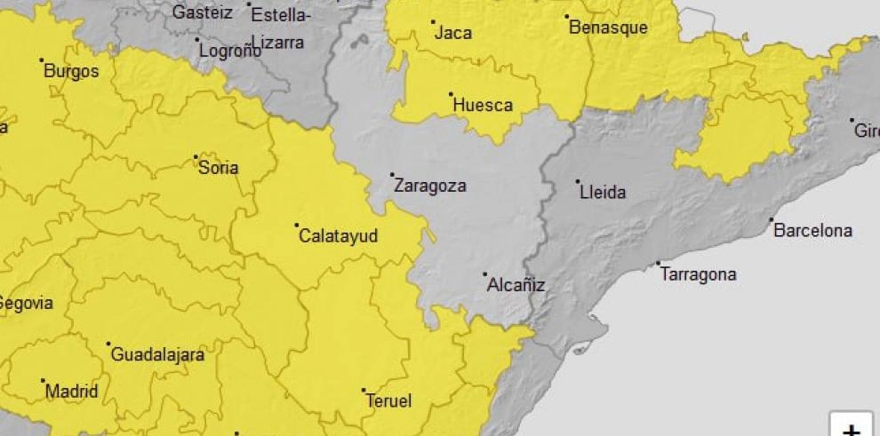 Imagen del artículo Aviso amarillo por lluvias y tormentas en buena parte de Aragón