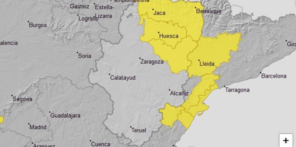 Imagen del artículo Aviso amarillo por lluvias y tormentas en la provincia de Huesca