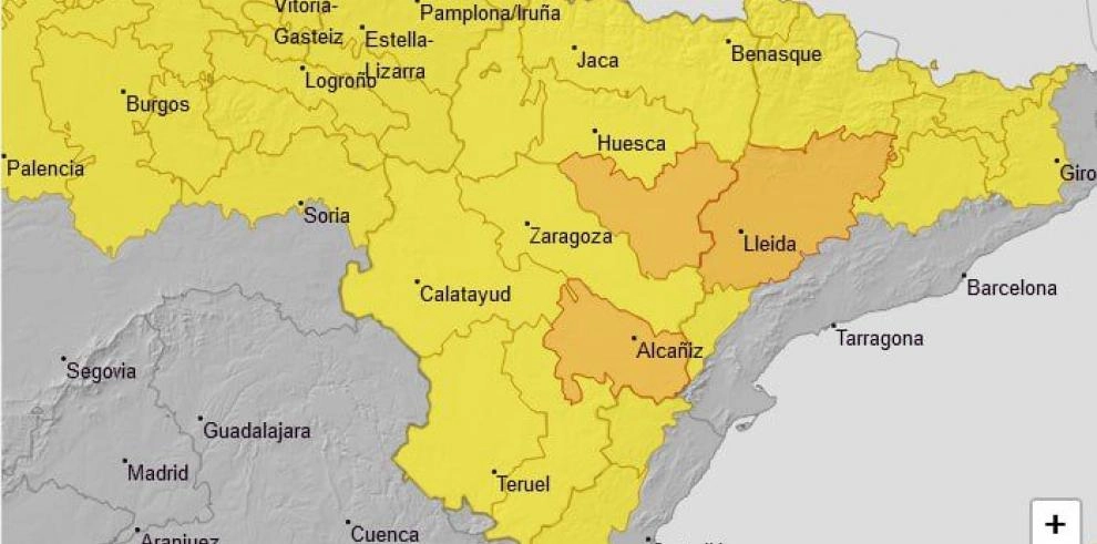 Imagen del artículo Ampliado aviso naranja por lluvias y tormentas en Bajo Aragón y Huesca sur