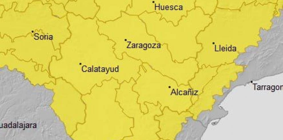 Imagen del artículo Aviso nivel amarillo por lluvias y tormentas en todo Aragón