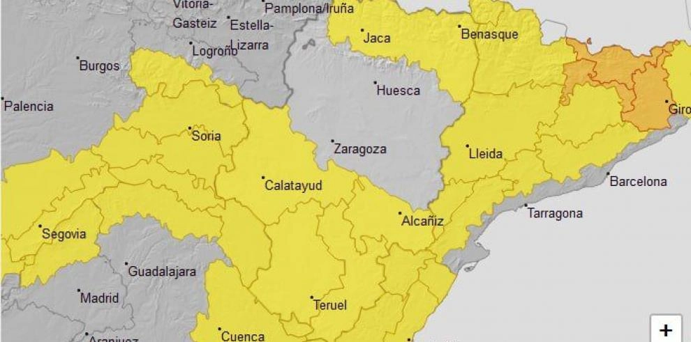 Imagen del artículo Aviso nivel amarillo por lluvias y tormentas en varias zonas de Aragón