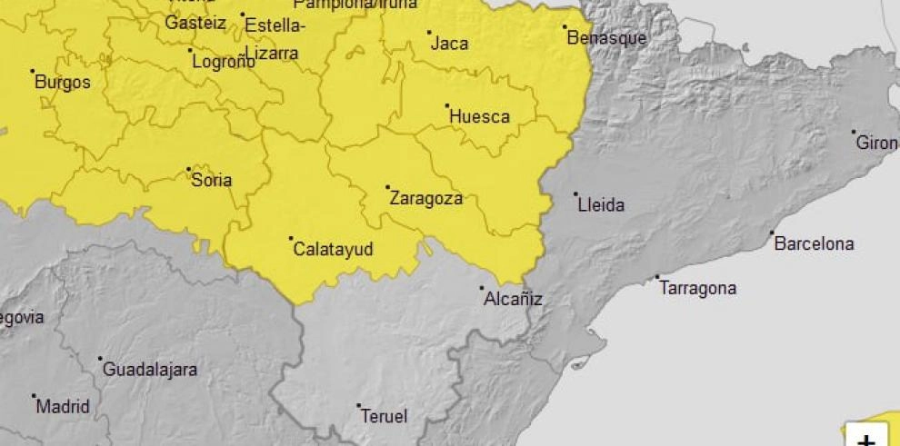 Imagen del artículo Ampliado el aviso amarillo por lluvias y tormentas para hoy en Ibérica zaragozana