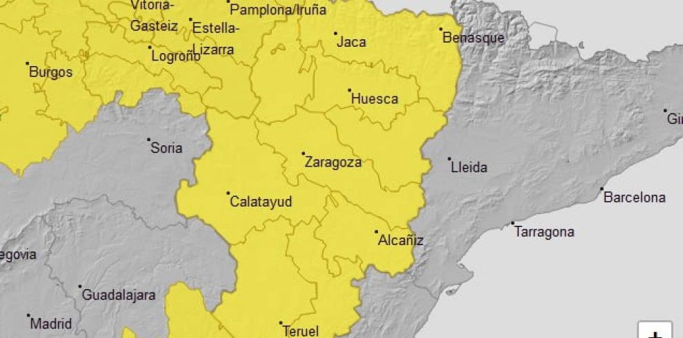 Imagen del artículo Ampliado a todo Aragón el aviso amarillo por tormentas para hoy
